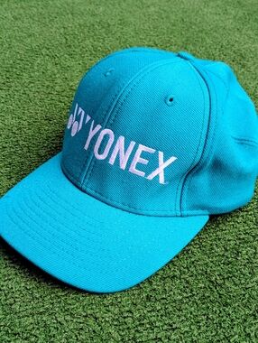 YONEX Vintage Hat Aqua-Blue&White Embroidery Adult Adjustable OSFM Wool Cap GUC